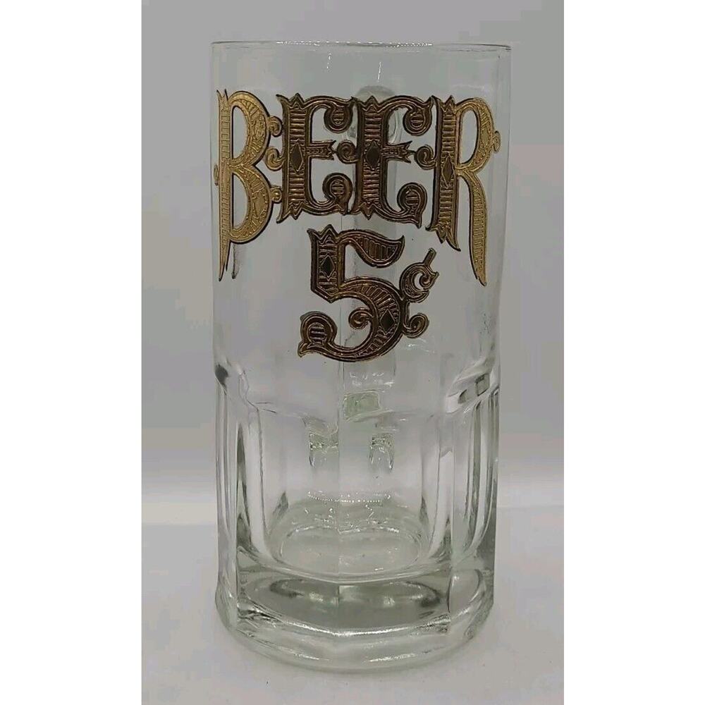 Vintage Culver Beer 5 cent Extra Large 1-Liter Beer Stein Gold Lettering